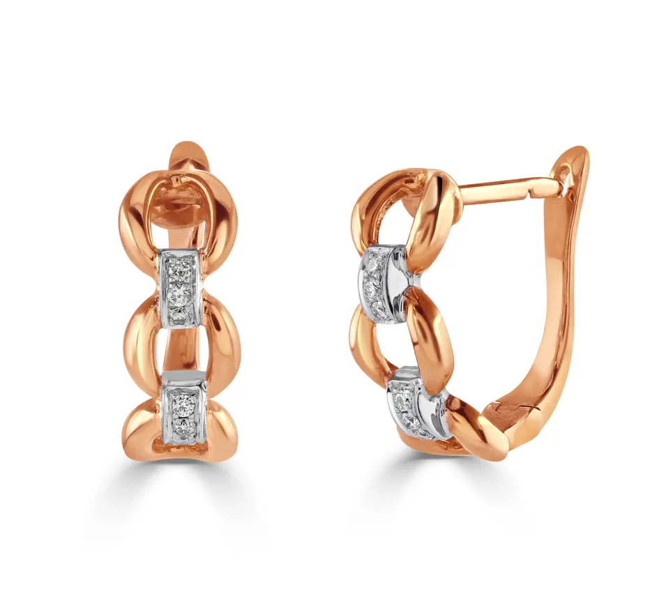 Diamond and Rose Gold Earrings