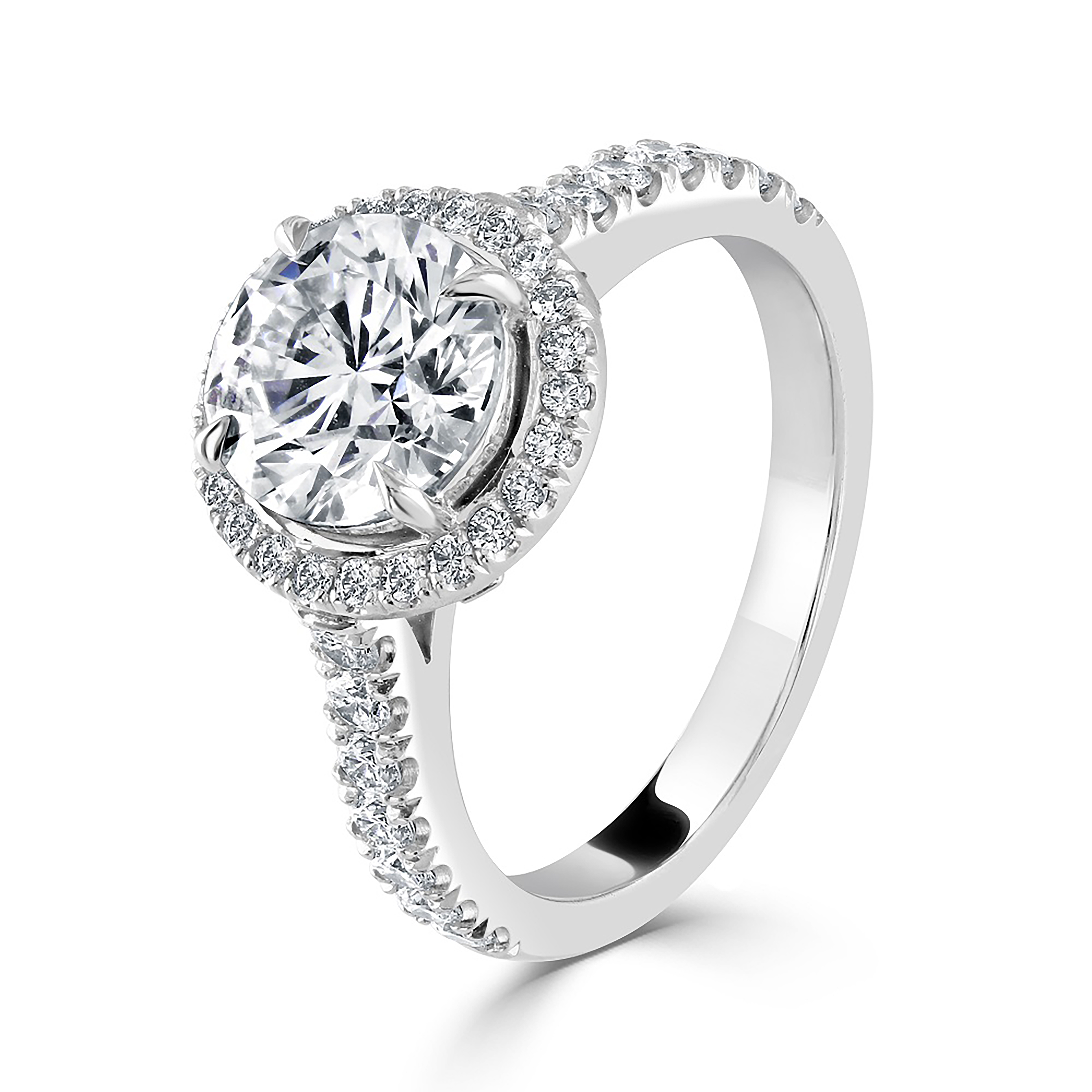 Platinum Diamond Halo Engagement Ring
