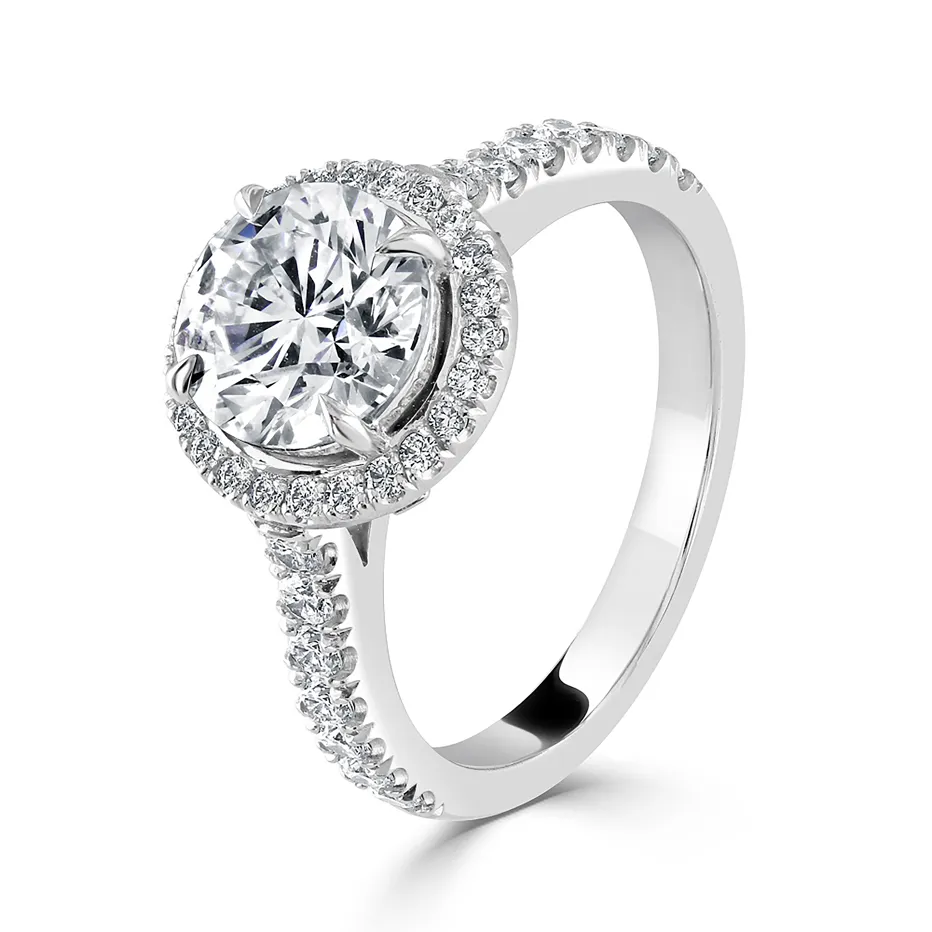 Platinum Diamond Halo Engagement Ring