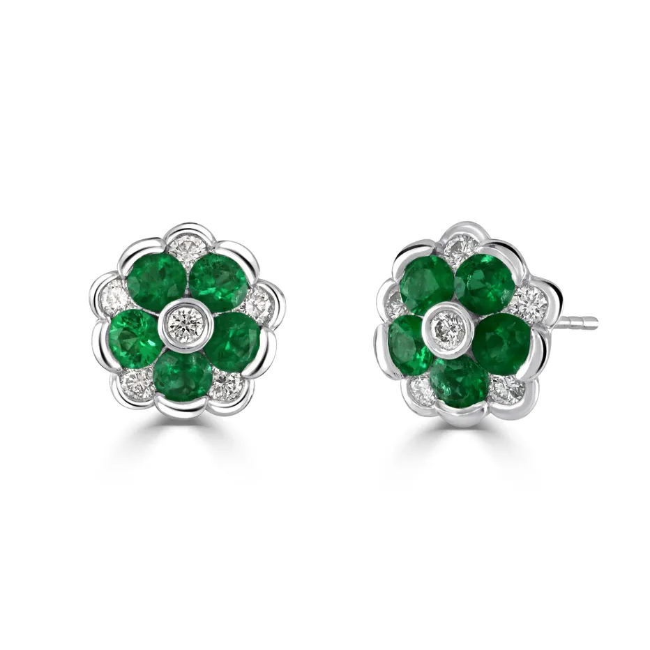 May – Emerald and Diamond Earrings