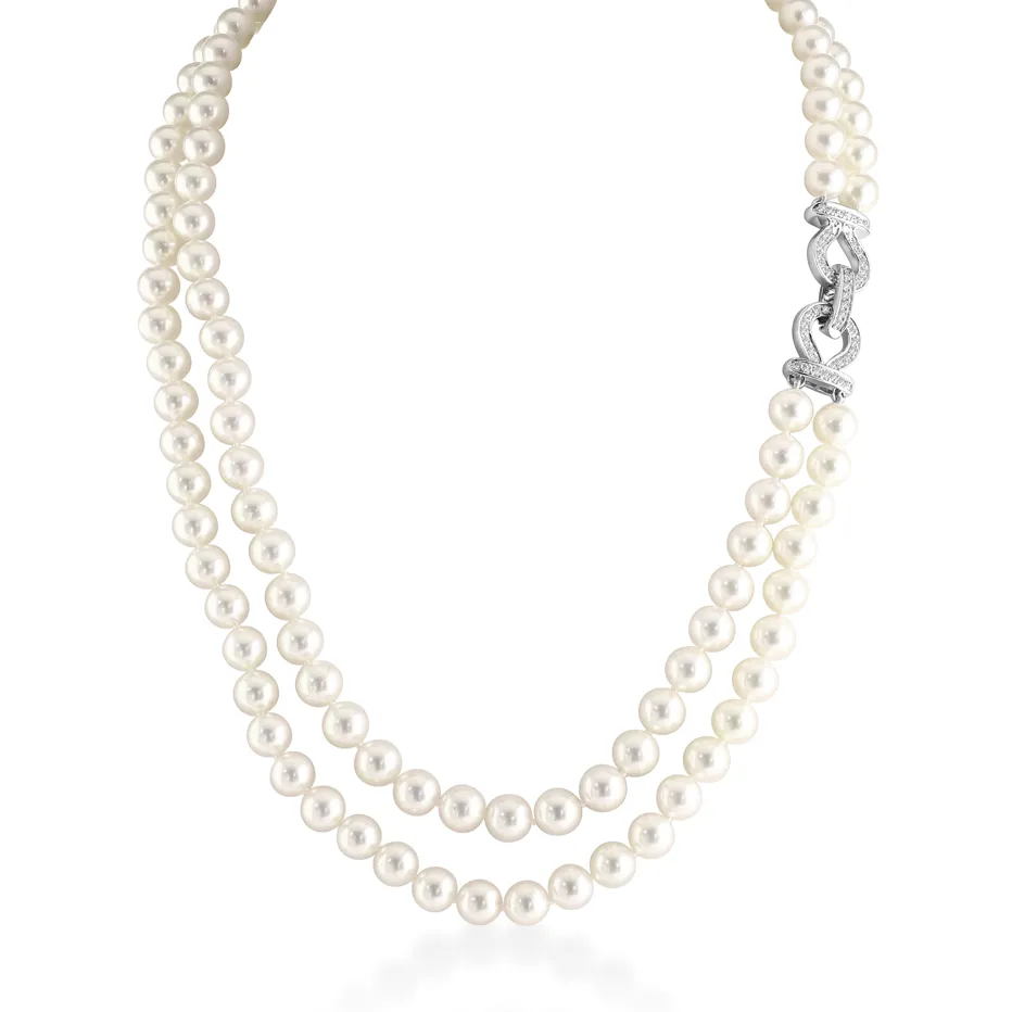 Double String Pearl Necklace