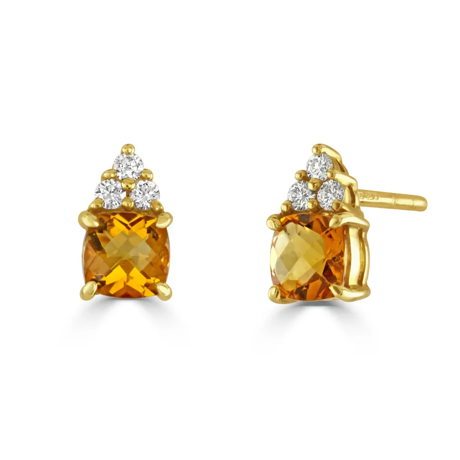 November – Citrine and Diamond Earrings