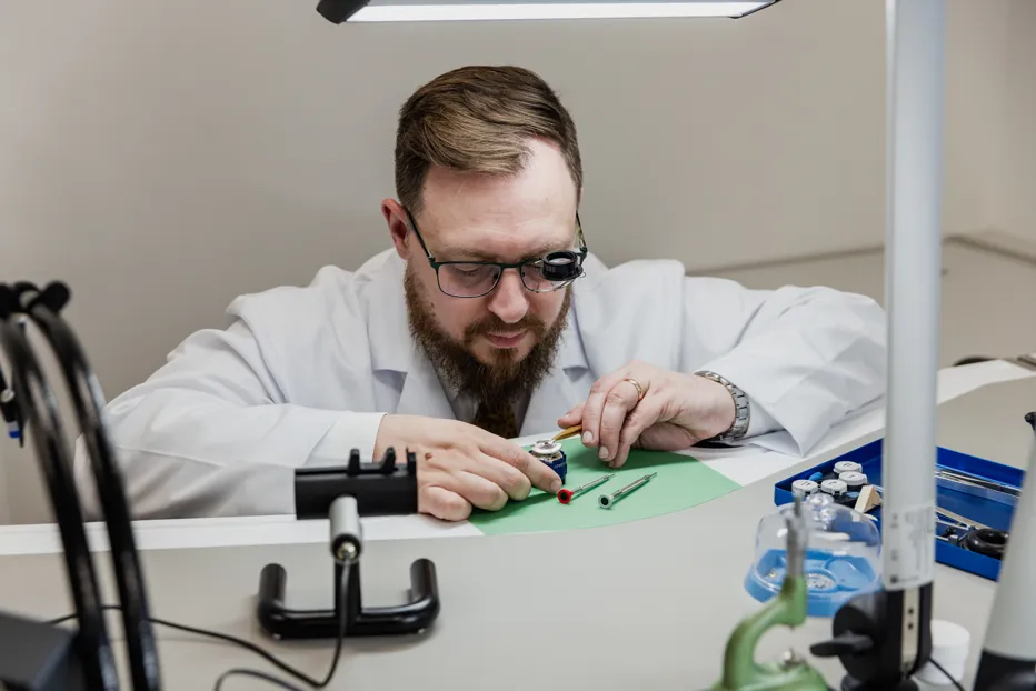 Stuart servicing a Rolex