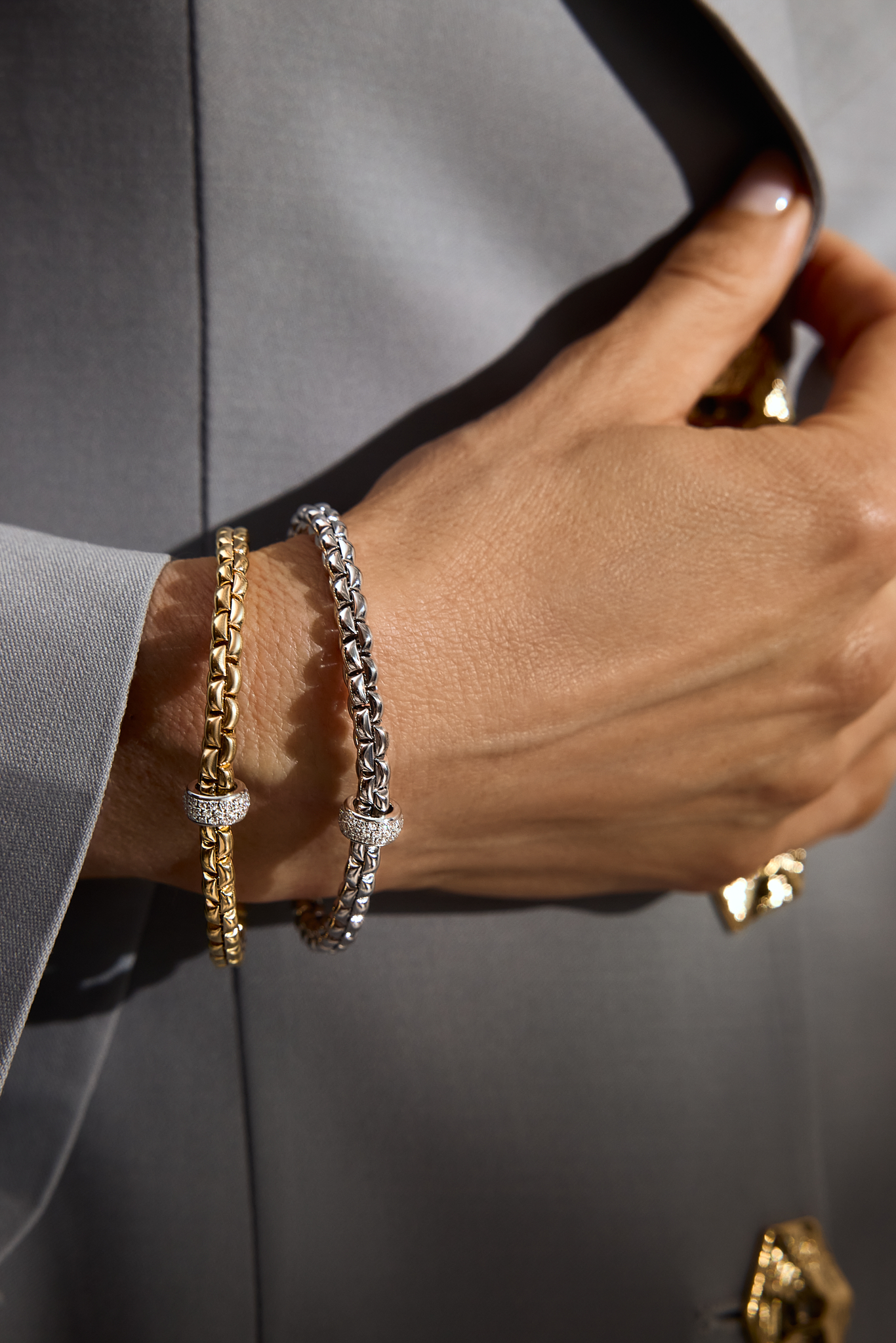 18ct White Gold Diamond Flex'It Eka Bracelet